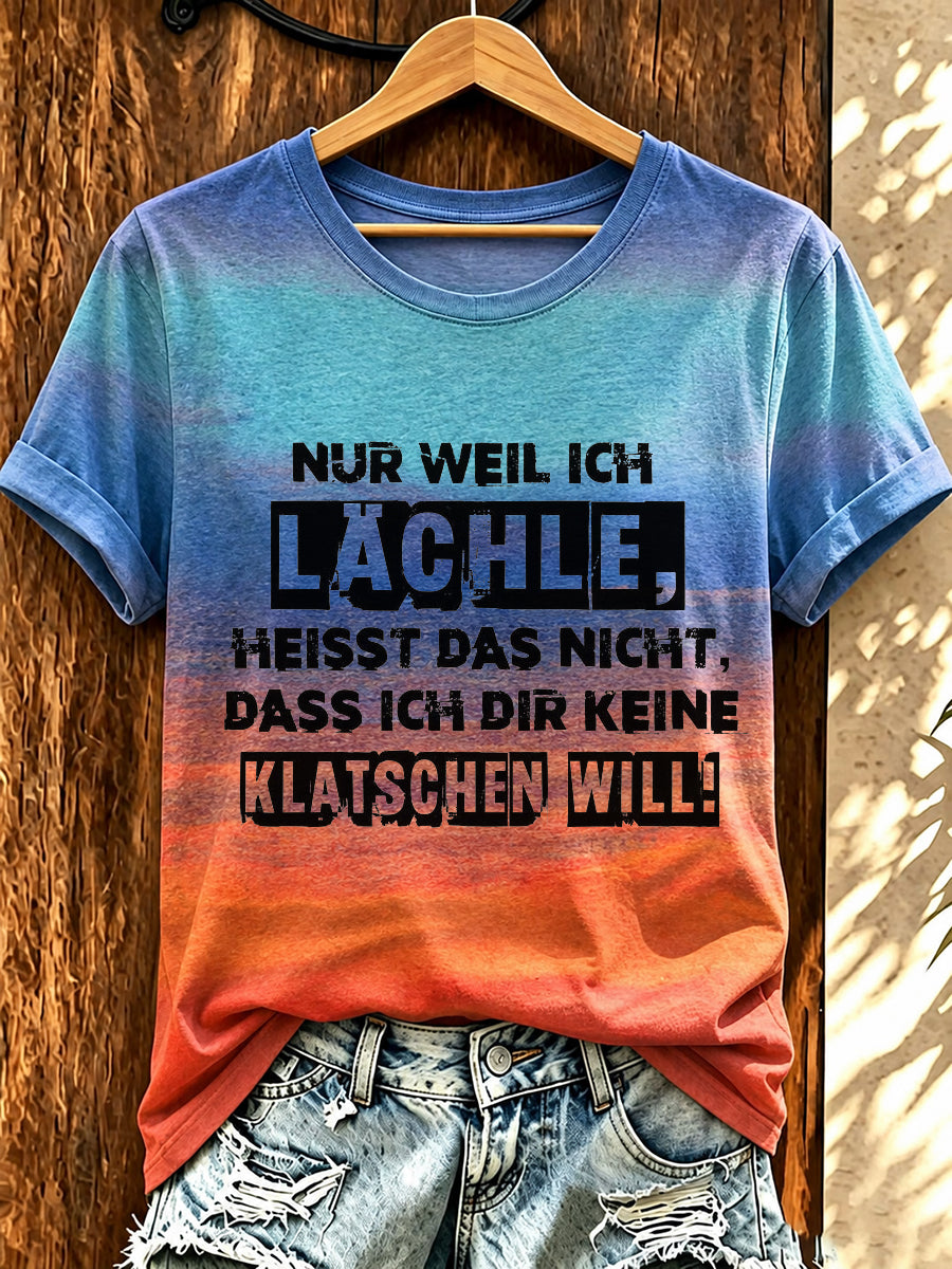 Frauen-T-Shirt mit witzigem deutschen Slogan-Print