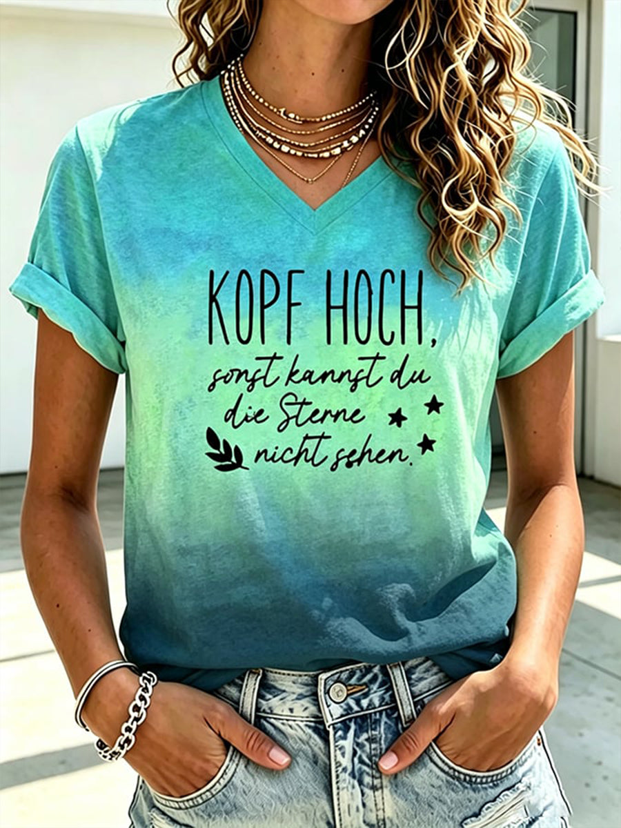 Frauen-T-Shirt mit witzigem deutschen Slogan-Print