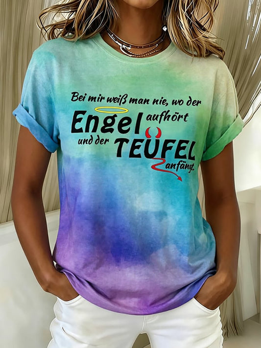 Frauen-T-Shirt mit witzigem deutschen Slogan-Print
