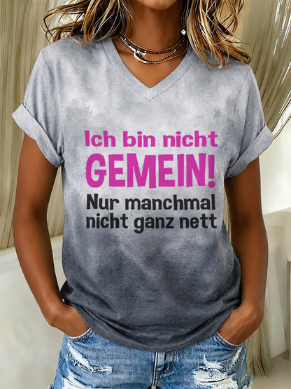 Frauen-T-Shirt mit witzigem deutschen Slogan-Print