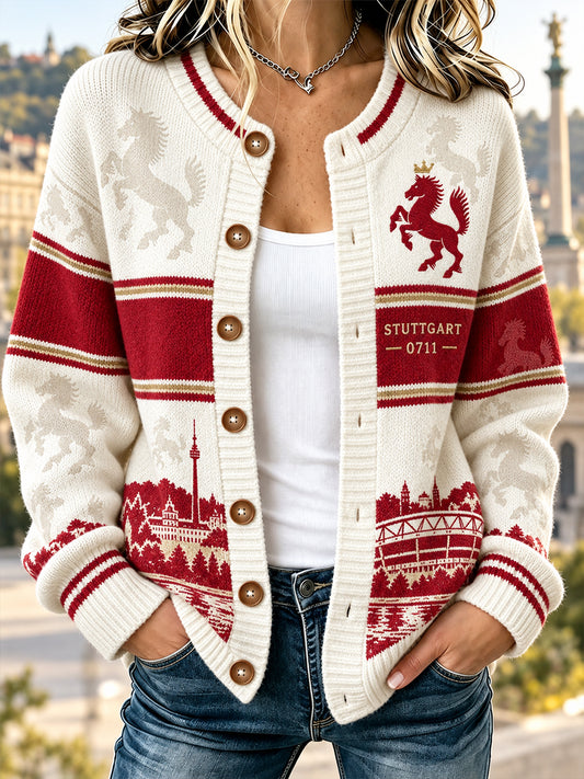 Damen-Strickjacke im Cardigan-Stil von VfB Stuttgart