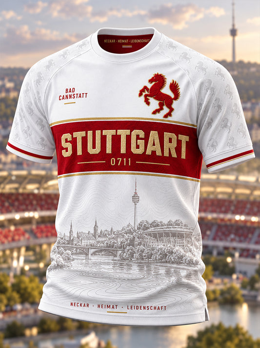 Herren-VfB-Stuttgart-T-Shirt mit kurzen Ärmeln