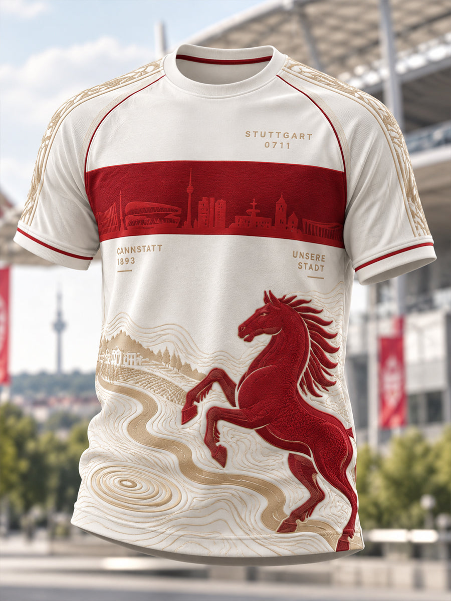 Herren-VfB-Stuttgart-T-Shirt mit kurzen Ärmeln