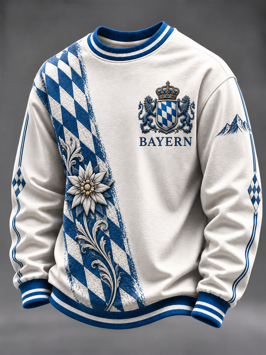 Herren-Sweatshirt im bayerischen Stil mit Rundhalsausschnitt
