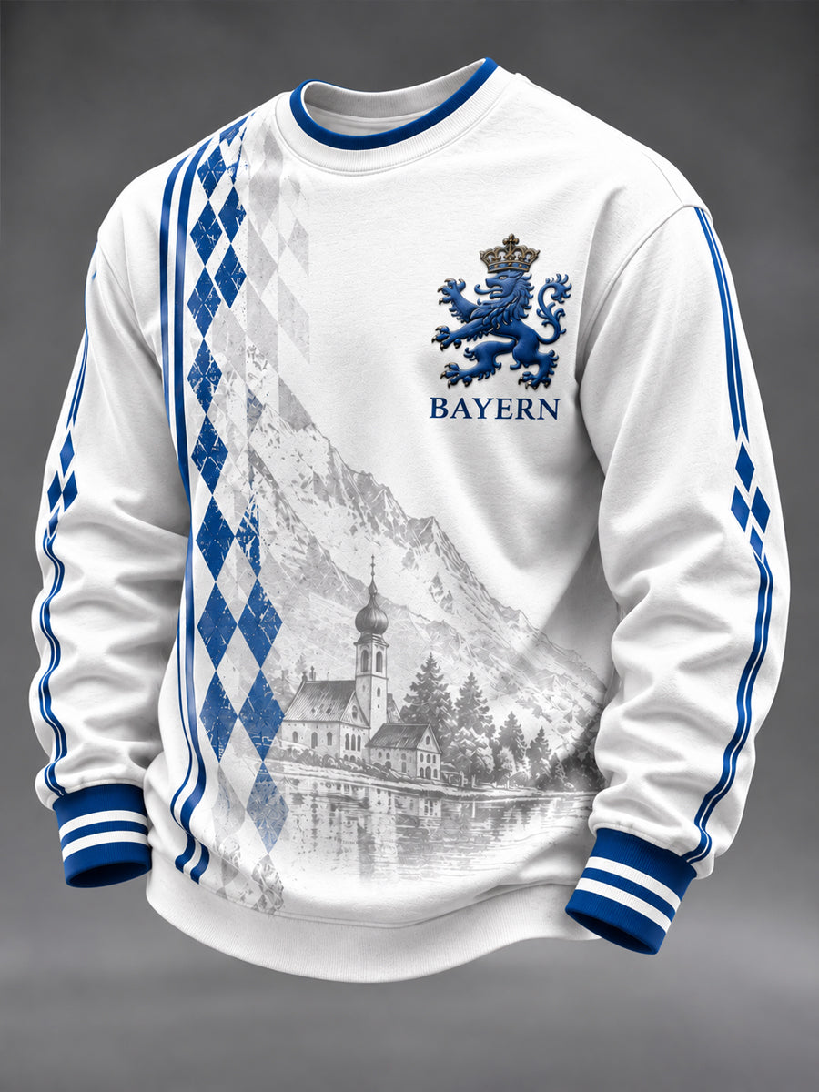 Herren-Sweatshirt im bayerischen Stil mit Rundhalsausschnitt
