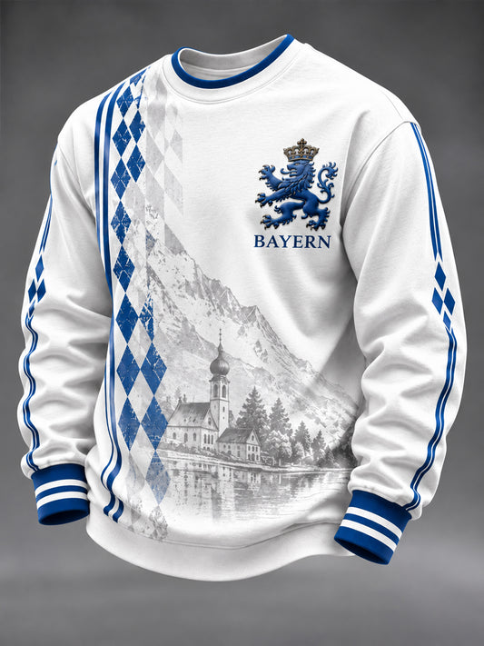 Herren-Sweatshirt im bayerischen Stil mit Rundhalsausschnitt