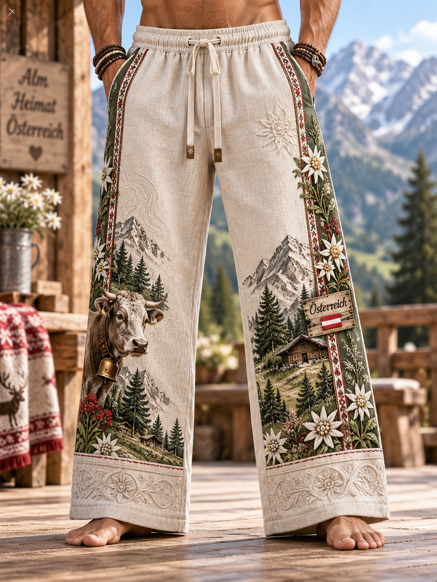 Herrenhose aus Baumwolle und Hanf, österreichische Alpen