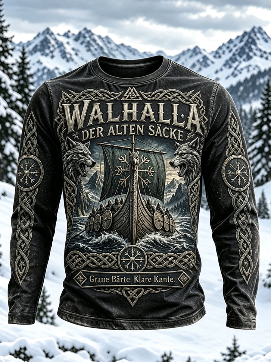 Herren-T-Shirt im deutschen Wikinger-Stil mit langen Ärmeln