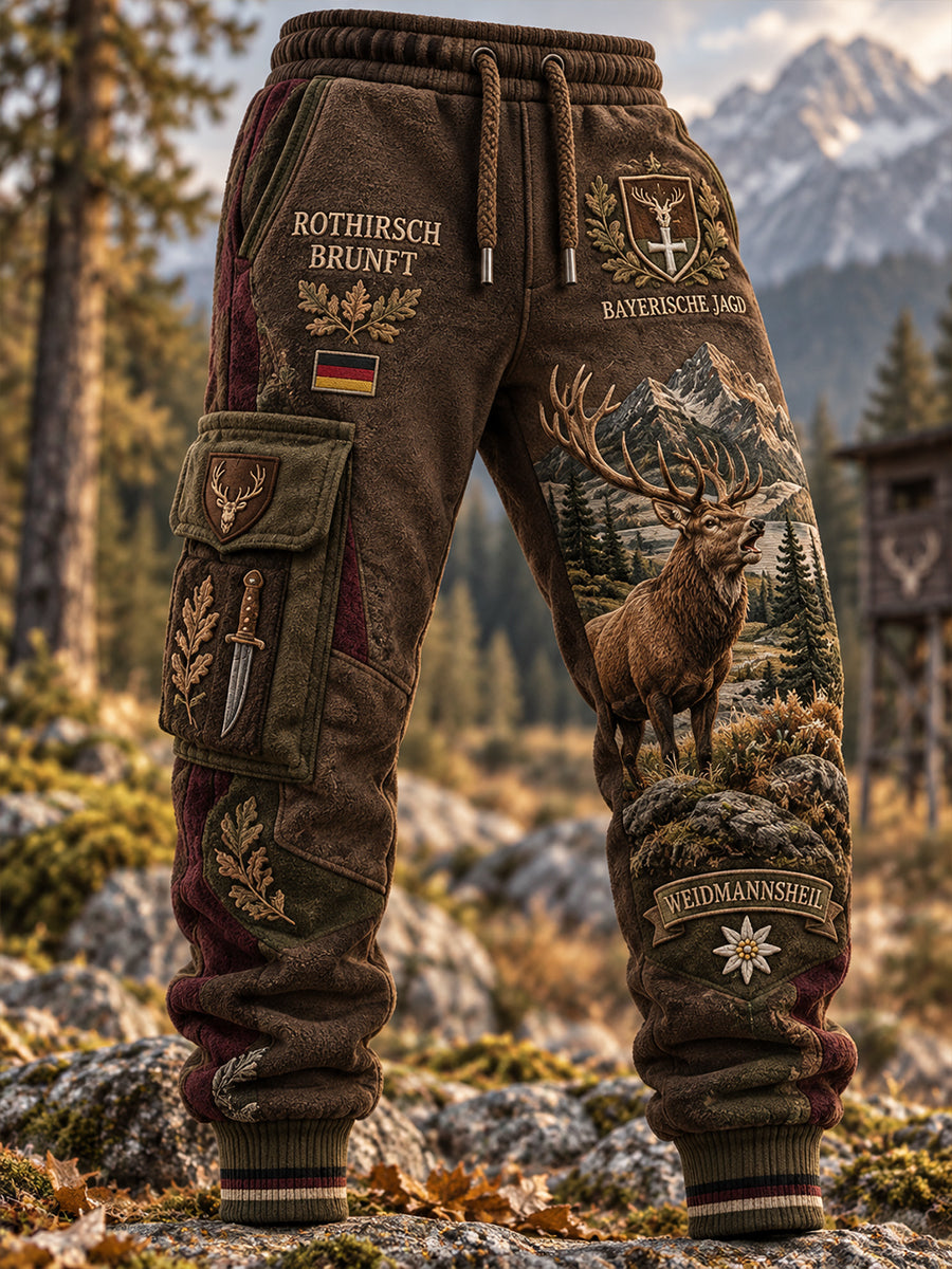 Herren-Herbstmode-Laufhose mit Jagdmotiv, lässige Sweatpants