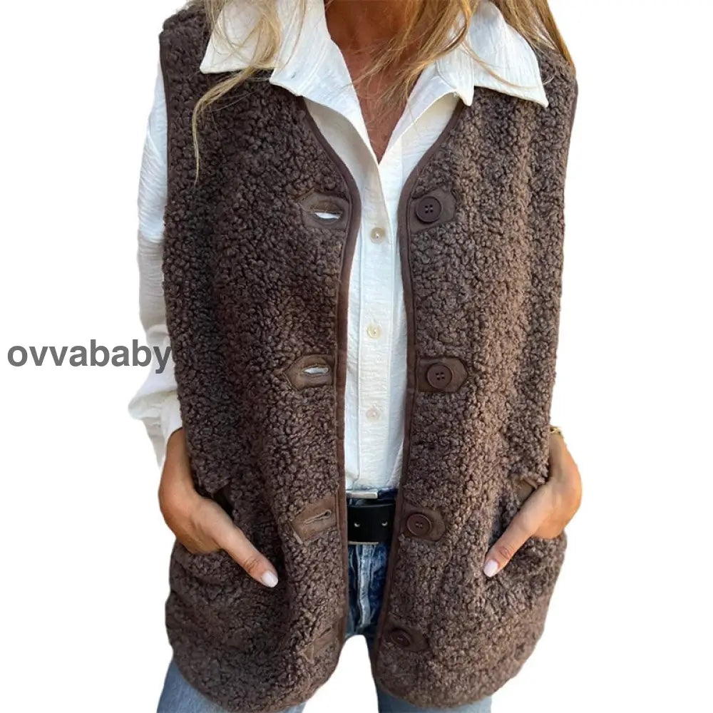 Weste mit Knopfleiste für Frauen Braun / S(EU 36) Oberteile