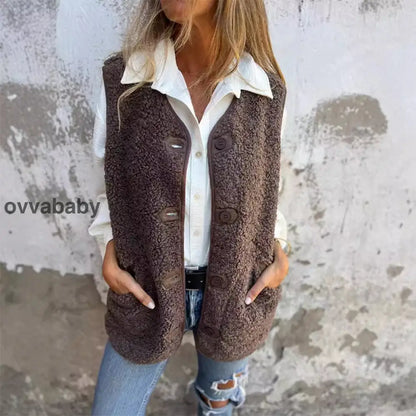 Weste mit Knopfleiste für Frauen Oberteile