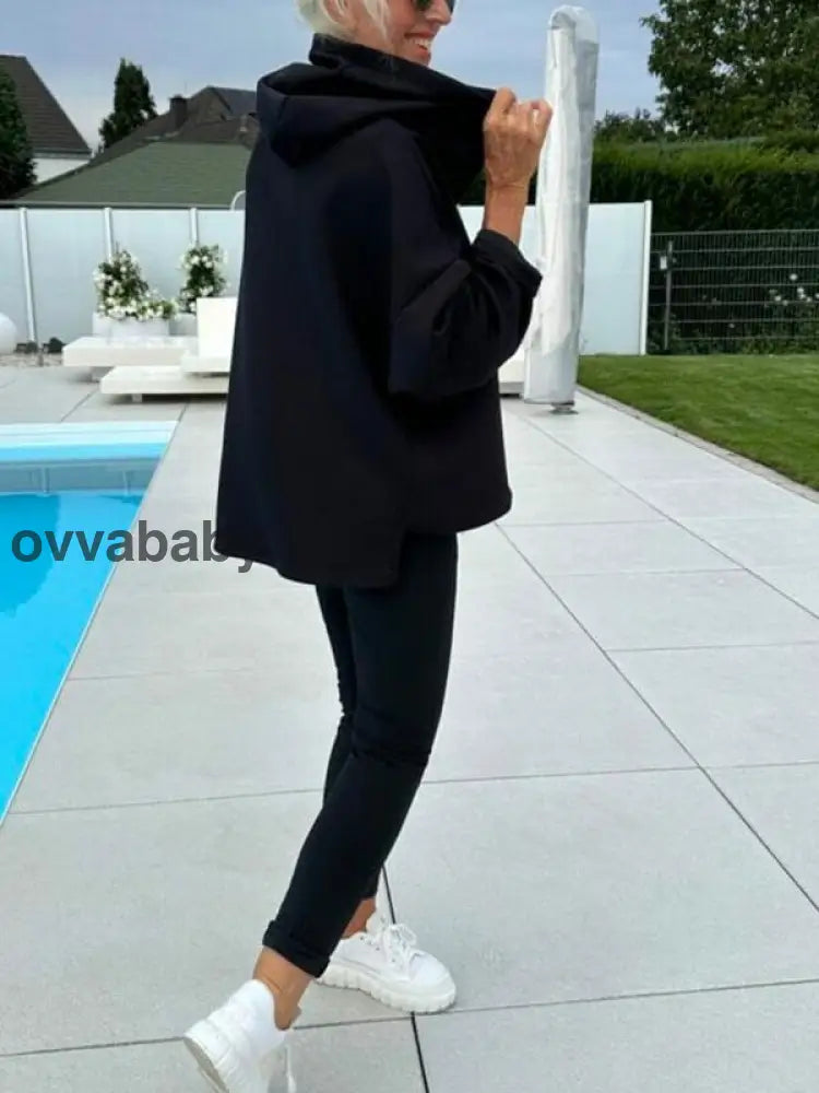 🎉Zweiteiliges Damen-Kapuzenpulli-Set in Unifarben Zweiteilige Sets